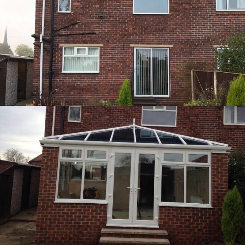 Global conservatory installation before and after