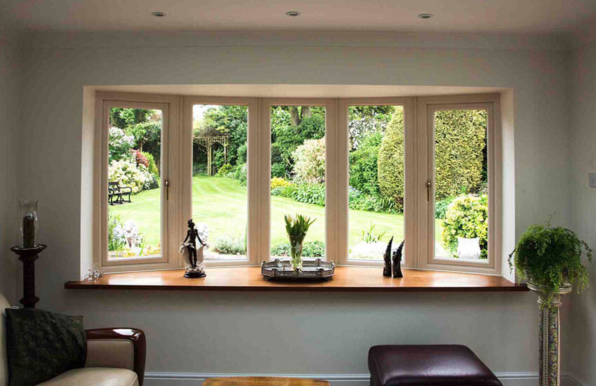 Cream Bow window interior facing the garden