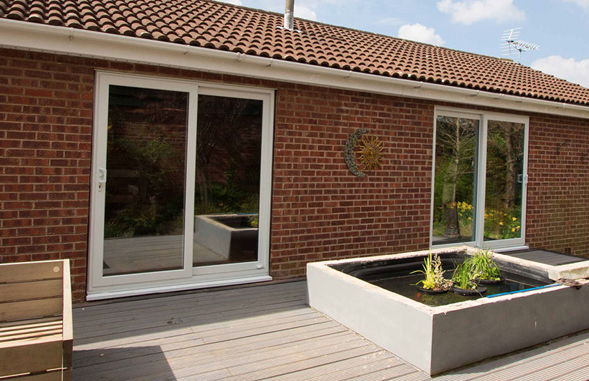 2 White uPVC sliding Patio Doors