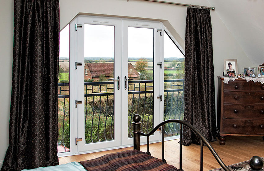White French Doors with white uPVC bespoke windows